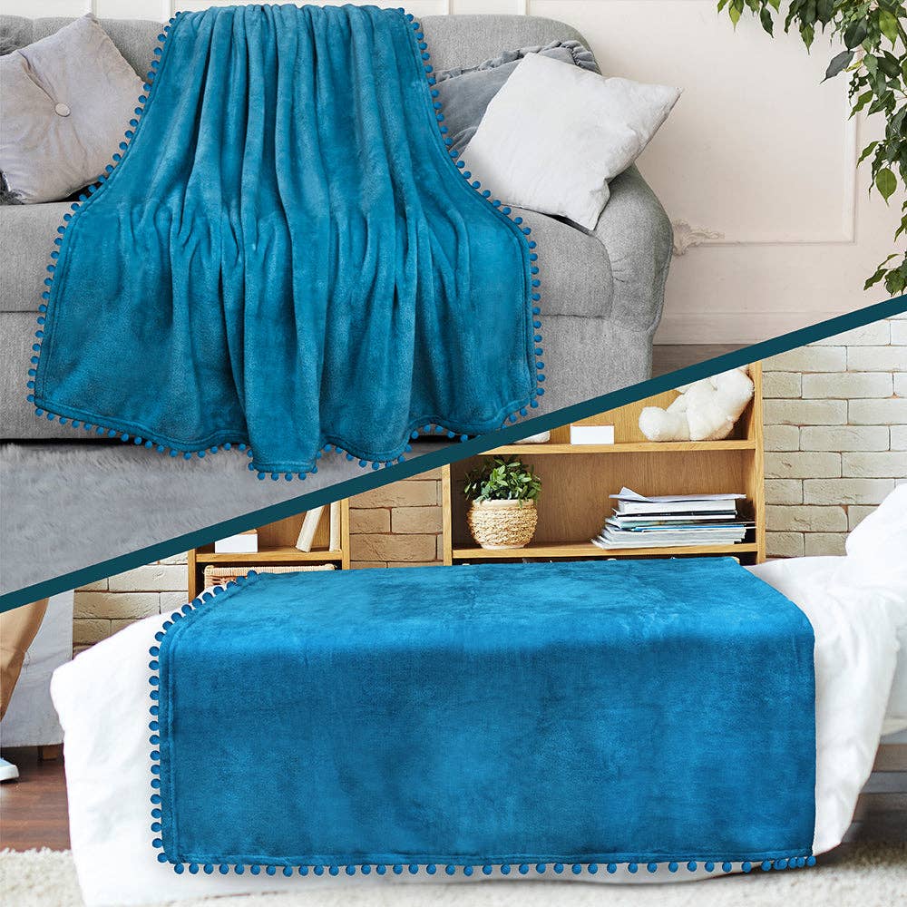 Pavilia – wholesale Prydnadsfilt – Filt med pompom-fransar80