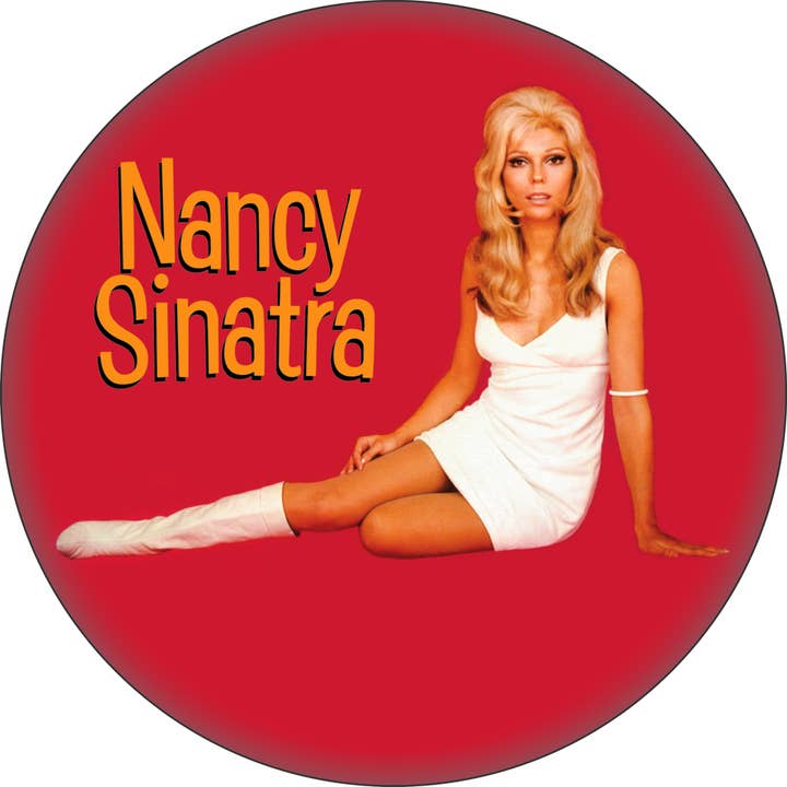 Pin-on Button - 1.25 Inch - Nancy Sinatra for wholesale by Square Deal Recordings & Supplies