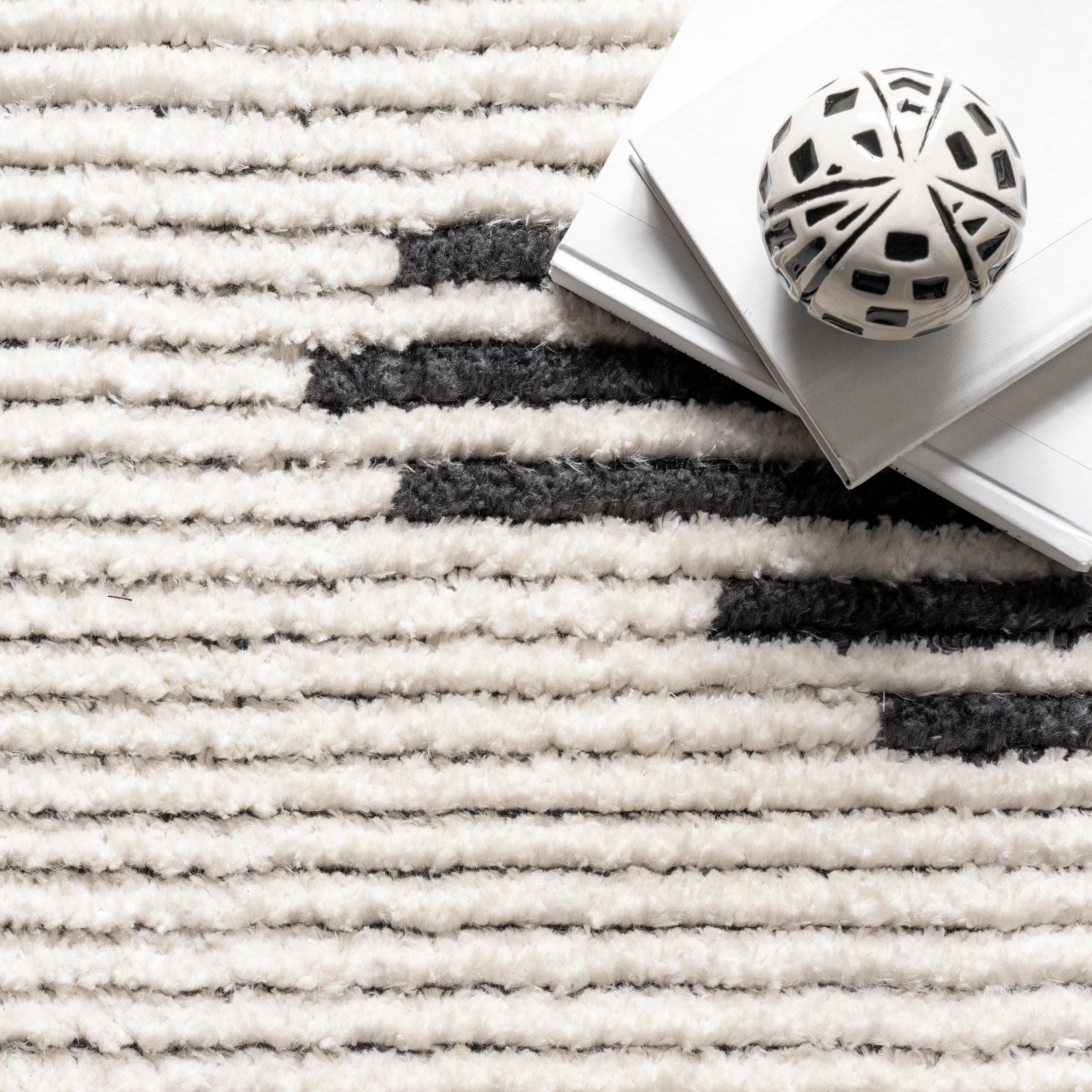 Beige Morgan Contemporary Shag Fringe Area Rug for wholesale on Faire4