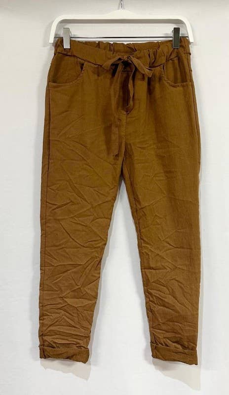 VENTI6 – Großhandel Hose – Damen – SOLIDE KNITTERFALTEN-JOGGER MIT KORDELZUG (50060)27