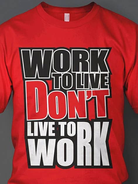 T-shirt Work Tto Live pour hommes Rouge/Noir/Blanc pour la vente par Genuine Brand
