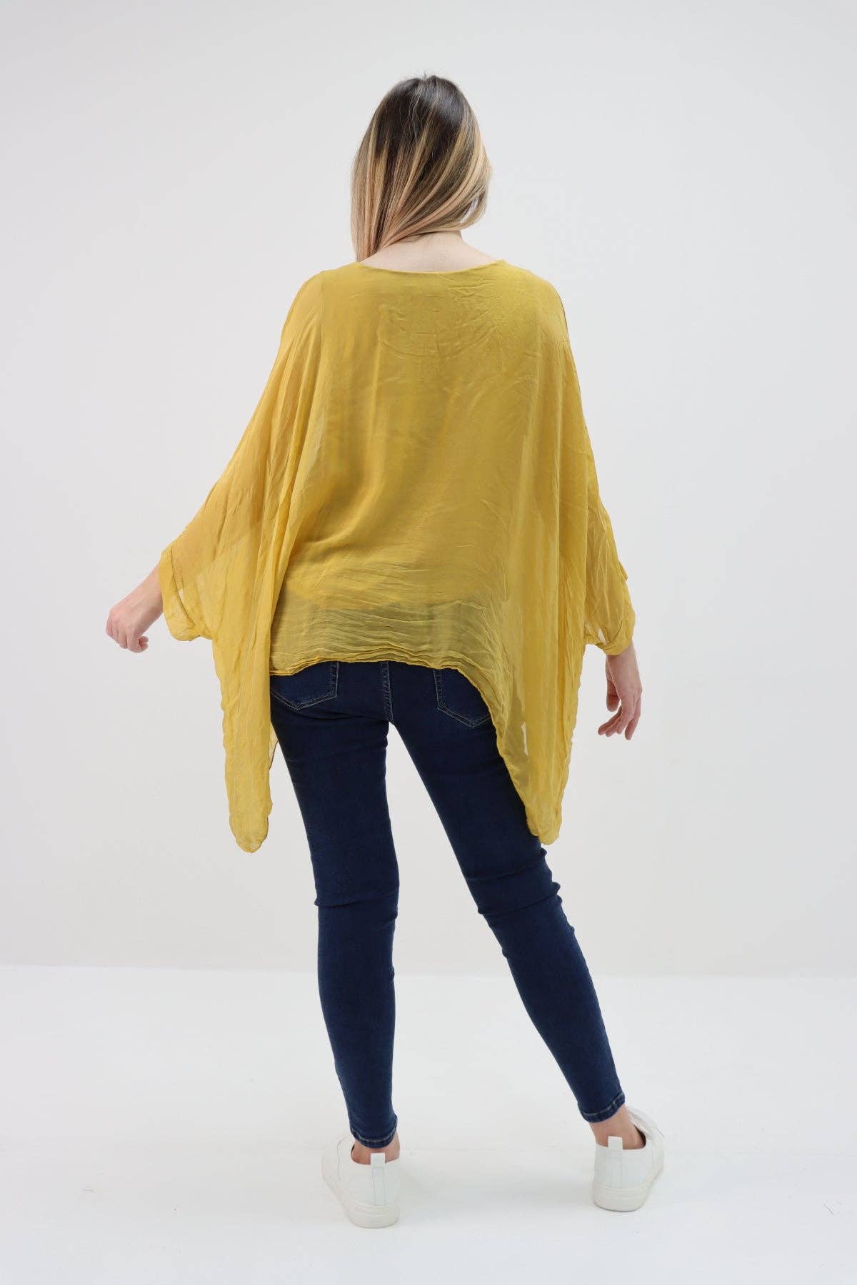 Miss Bold - Wholesale Tunic - Women's - Italian Plain Batwing Silk Tunic Top38