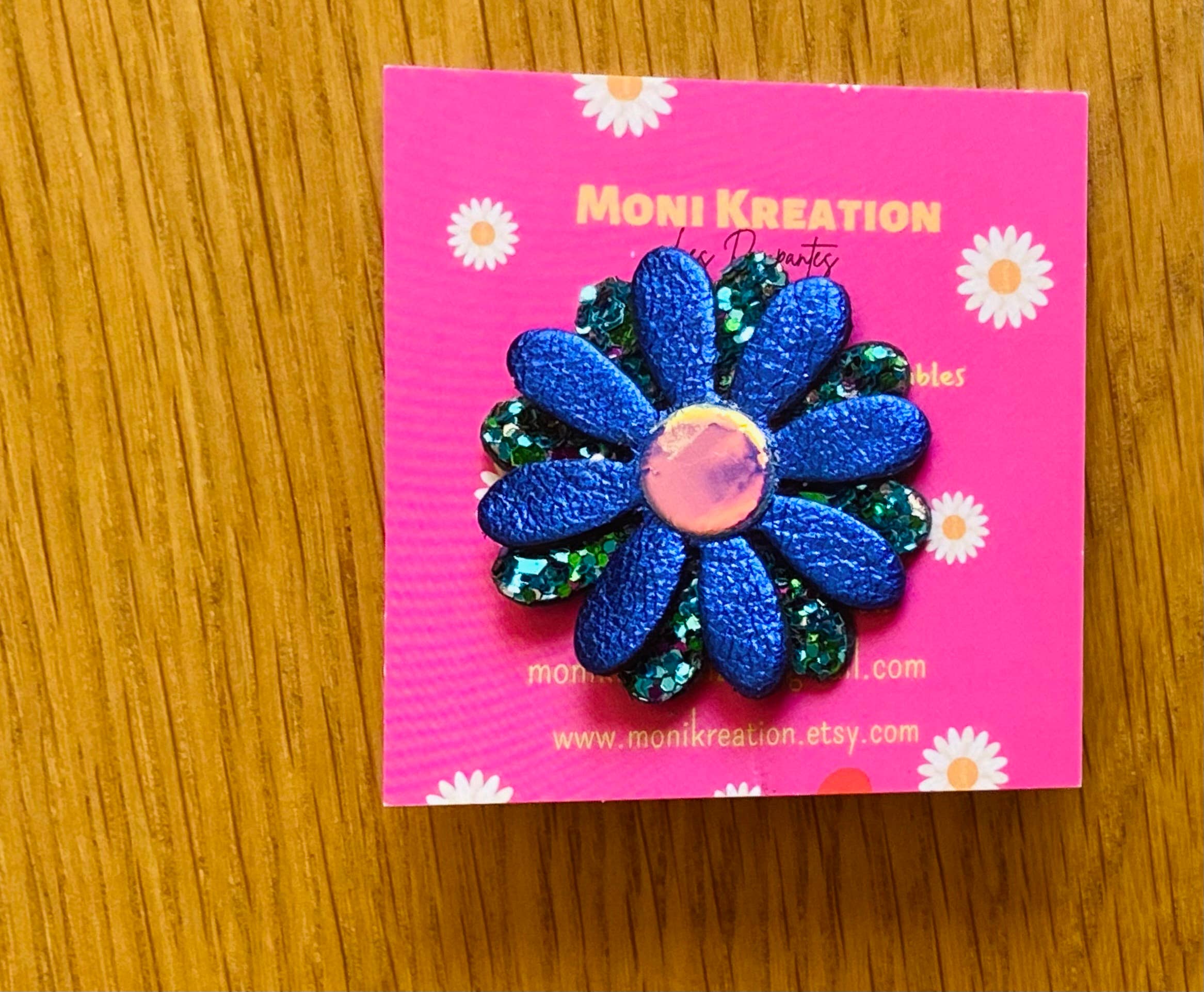 Moni Kréation - Vente Broches - Pins- broche- bagde aimanté fleur marguerite 3