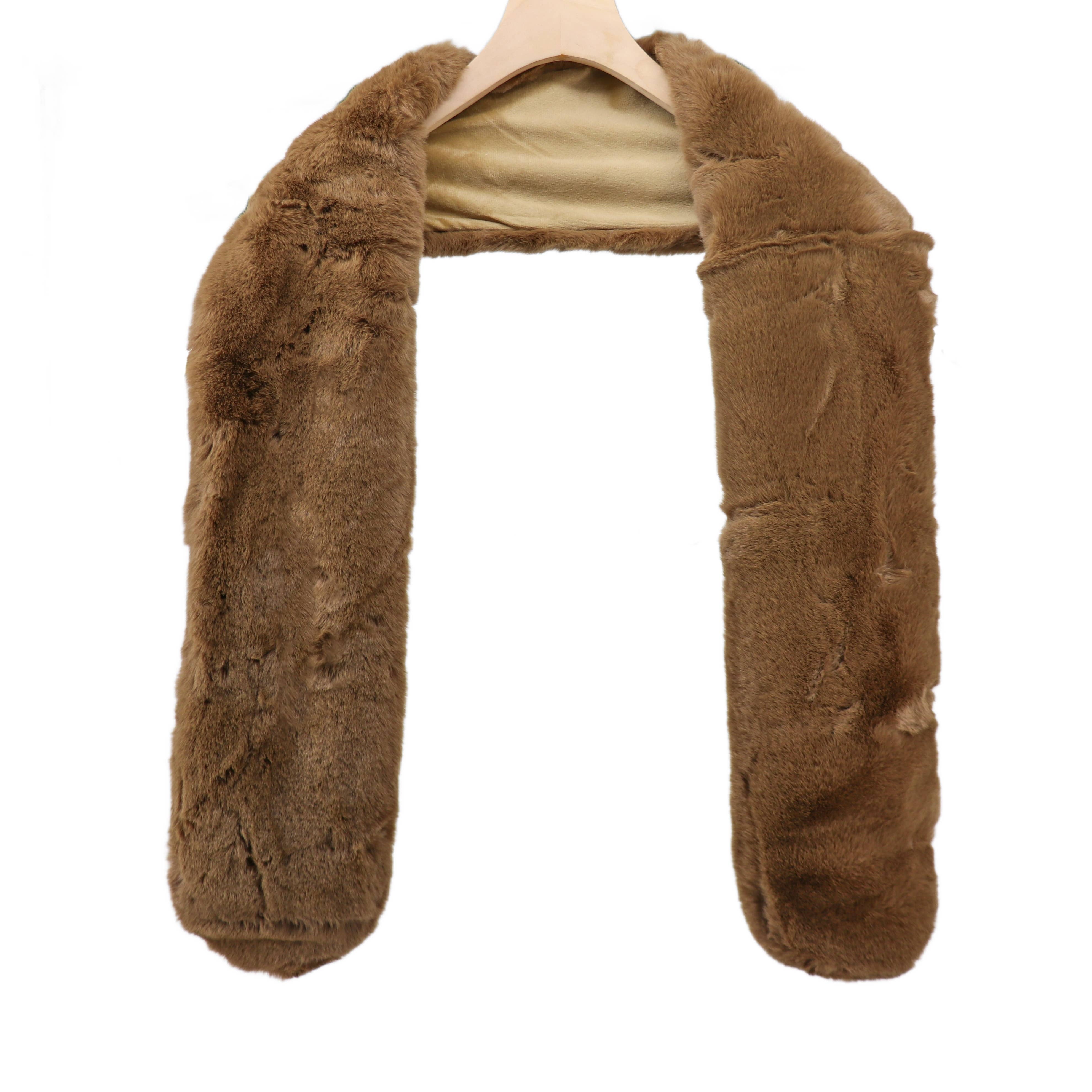 Western Fashion - Wholesale Wrap - Women's - Flapper faux fur stole wrap - Beige5