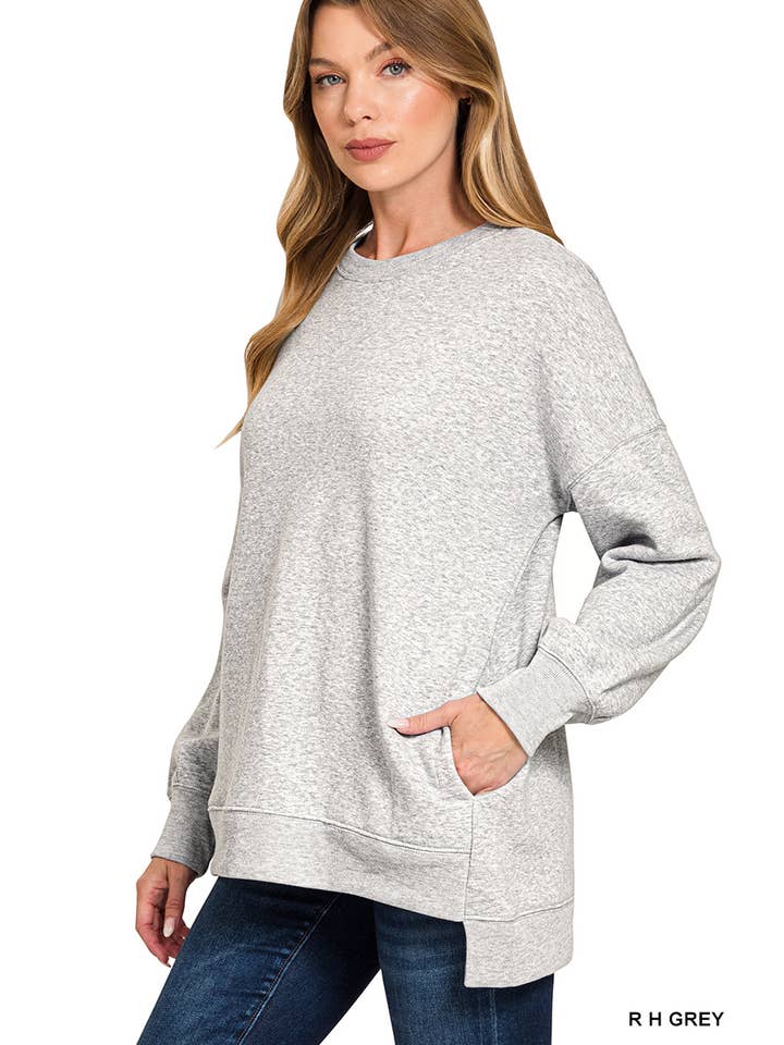 Vanilla Monkey - Wholesale Sweatshirt - Women's - Fleece Hi-low Boyfriend Sweatshirts With Pocket27
