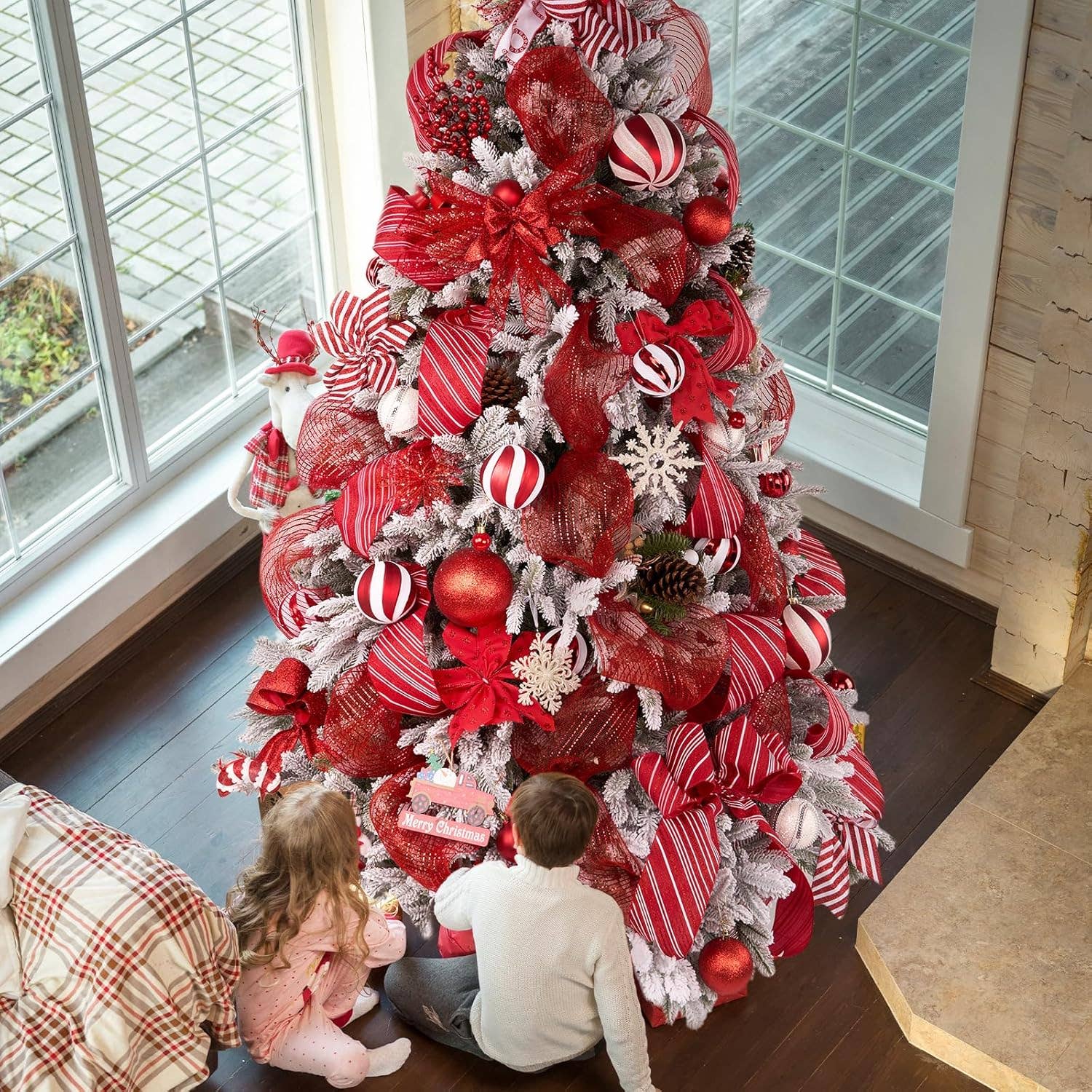 Posh Paper - Wholesale Ribbon - Gift Wrapping - Metallic Red Poly Burlap Deco Mesh Ribbon Fabric Wrapping Ribbon, 10" x 10 Yds4