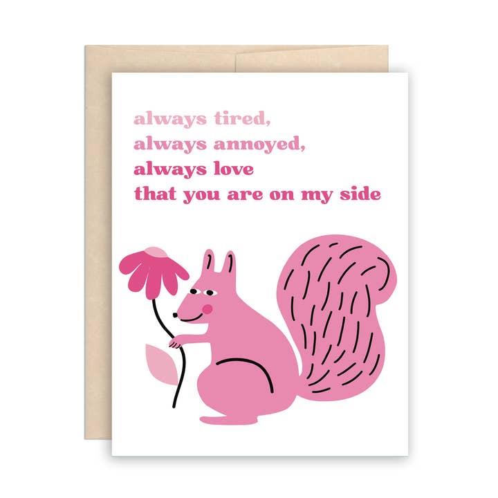 Lustige müde Eichhörnchen Freundschaft, Beziehung, Jahrestag für den Großhandel von The Beautiful Project