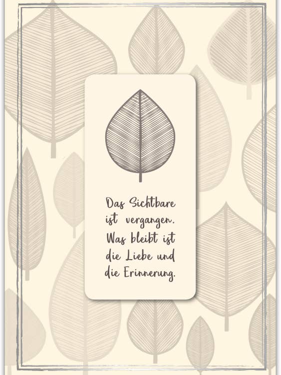 Biglietto di condoglianze «Il visibile...» per la vendita all'ingrosso da parte di Gespänsterwald