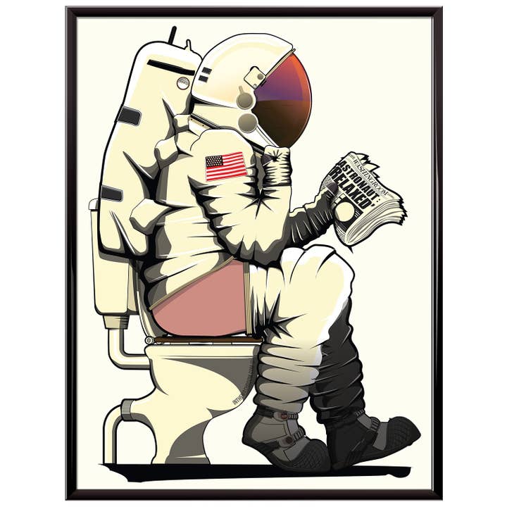 Astronaut on the Toilet Print for wholesale by In The Washroom