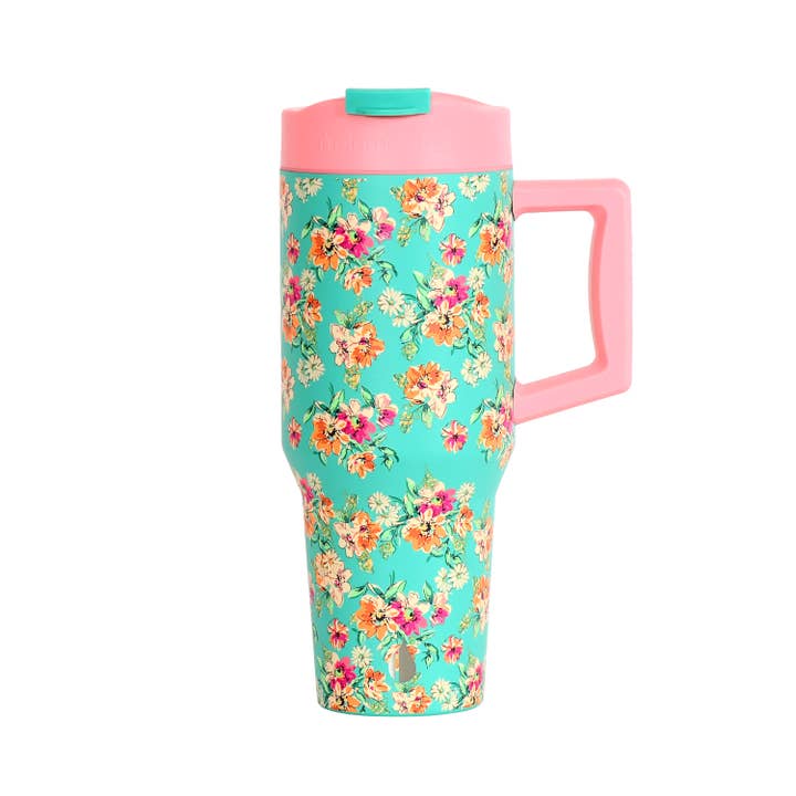 Commuter Insulated Sip/Straw Tumbler 32oz - Vintage Flower for wholesale by Elemental