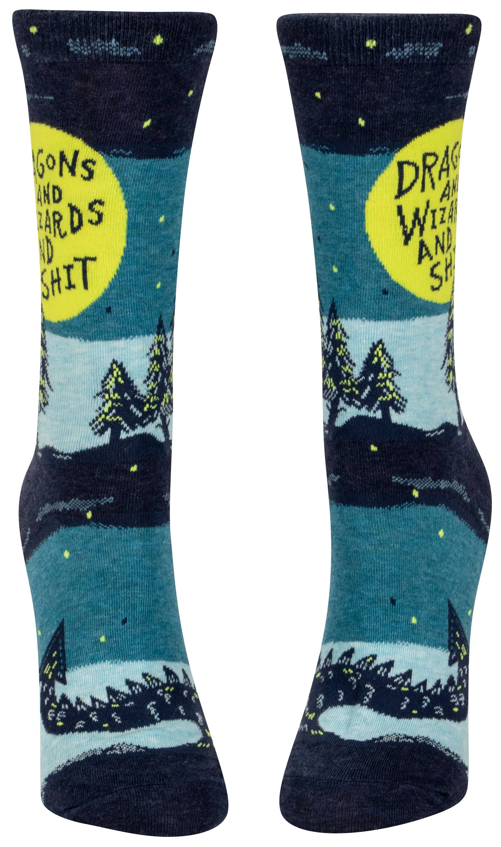 Incognito – wholesale Socks – Women's – Dragons & Wizards & Shit Crew Socks- new!1