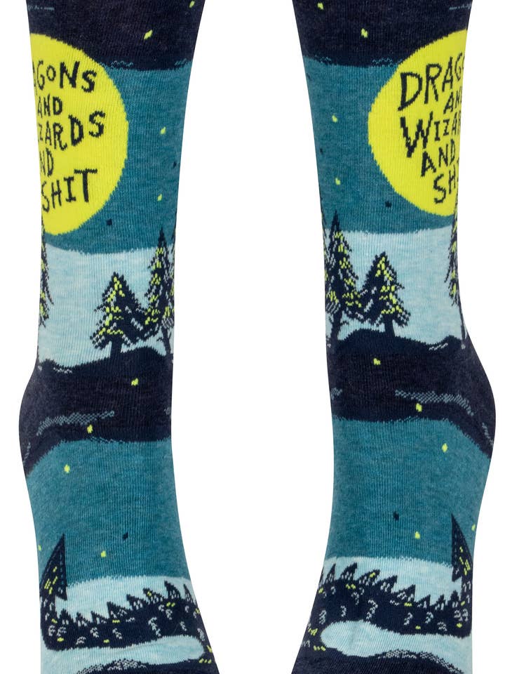Incognito - Wholesale Socks - Women's - Dragons & Wizards & Shit Crew Socks- new!1