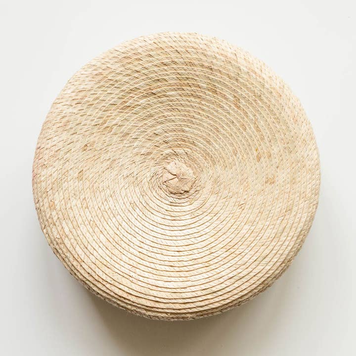 2.75" x 8" Palm Tortilla Warming Basket with Lid - Natural for wholesale by VOLVERDE