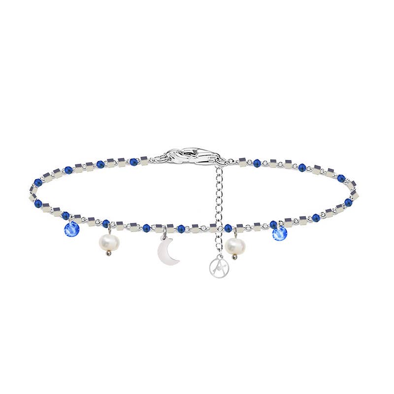 AMORINO SRL - Wholesale Charm/Dangle Bracelet - BRACELET WITH MOON & PEARL AND ZIRCON CHARM9