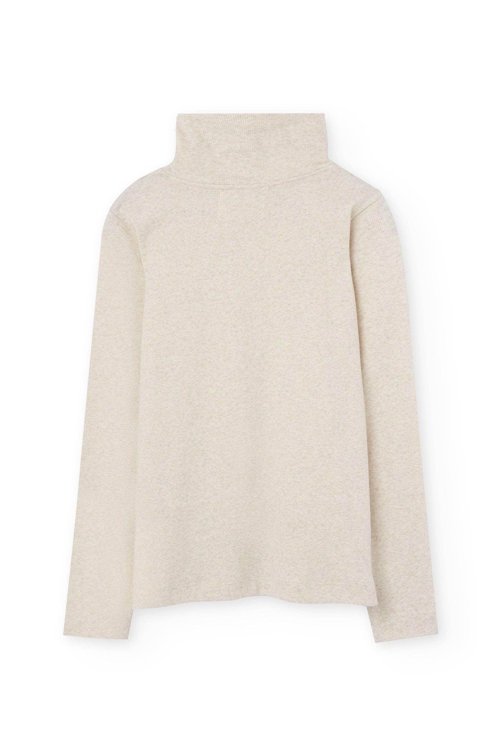 White Top orgánico de cuello alto acanalado en blanco for wholesale on Faire4