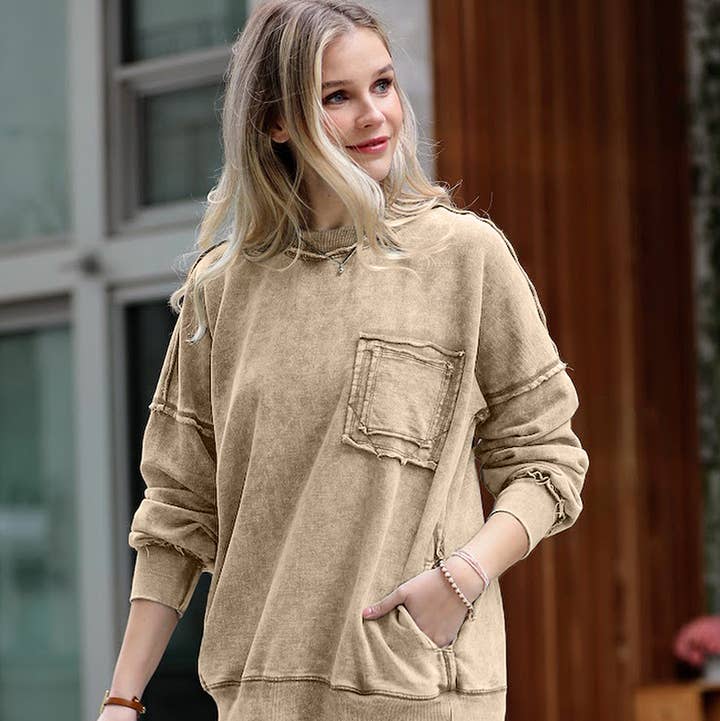 42POPS - Wholesale Sweatshirt - Women's - `.French terry washed pullover w/ side pocket39