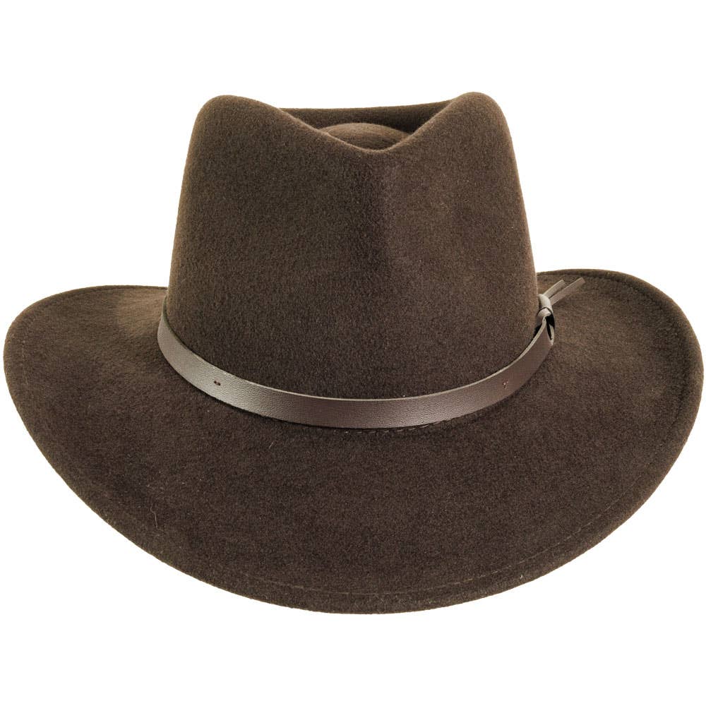 American Hat Makers - Wholesale Fedora - Unisex - Crushable Wool Felt Outback Hat - Style Pathfinder18