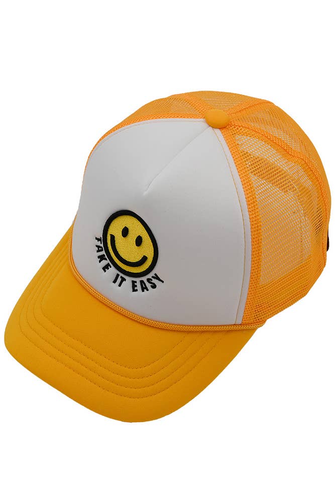 Hana - Wholesale Truckerpet - Dames - C.C TAKE IT EASY Truckerpet met smiley gezicht3