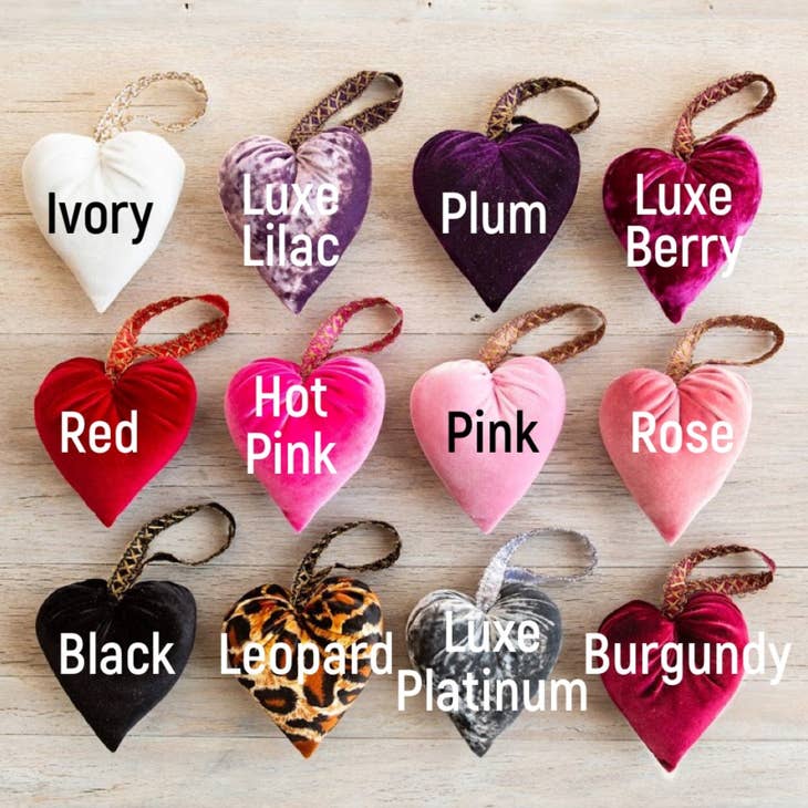 Valentine's Day Decorations: Plush Velvet Hearts Tablescape