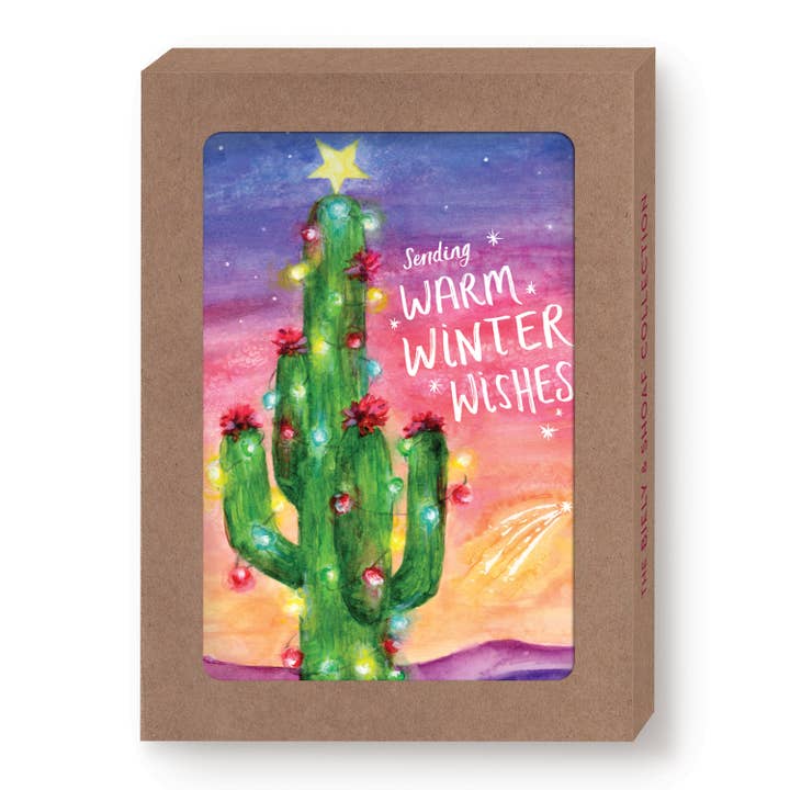 Biely & Shoaf - Wholesale Christmas Card - Cactus Warm Wishes Boxed Holiday Cards - Set of 10