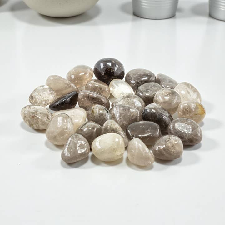 Smoky Quartz Tumbled (Light) 20-30mm 1KG/2lbs for wholesale by Quasar Gems USA