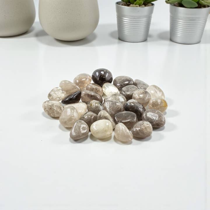 Smoky Quartz Tumbled (Light) 20-30mm 1KG/2lbs for wholesale by Quasar Gems USA