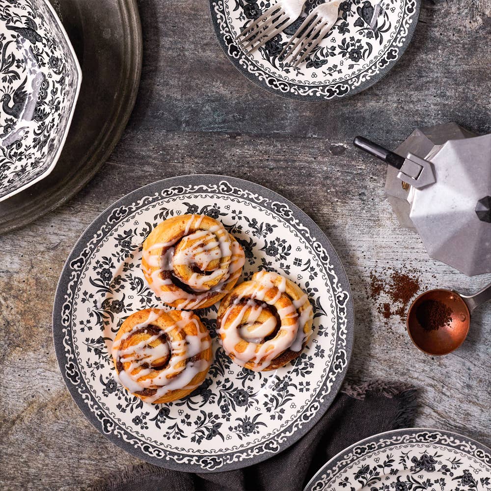 Burleigh - Wholesale Dinner Plate - Black Regal Peacock Small Plate2