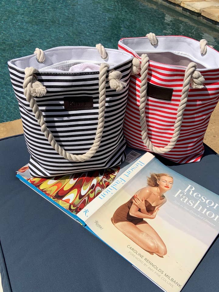 Striped Canvas Tote Bag for wholesale by Threaded Pear