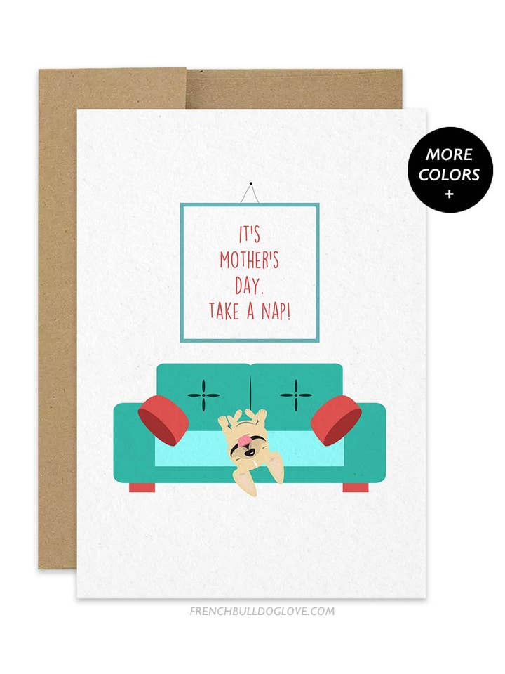 Nap - Muttertagskarte für den Großhandel von French Bulldog Love