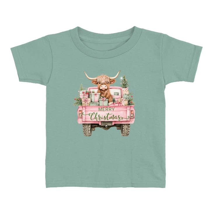 Højlandskvæg & Vintage Lastbil Jule T-shirt til Småbørn for engroshandel hos Rufflеѕ & Bоwtіеѕ - Affordable Boys & Girls Clothing