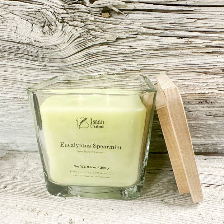 Eucalyptus Spearmint Candle (9.5 oz) for wholesale by Isaan Creations