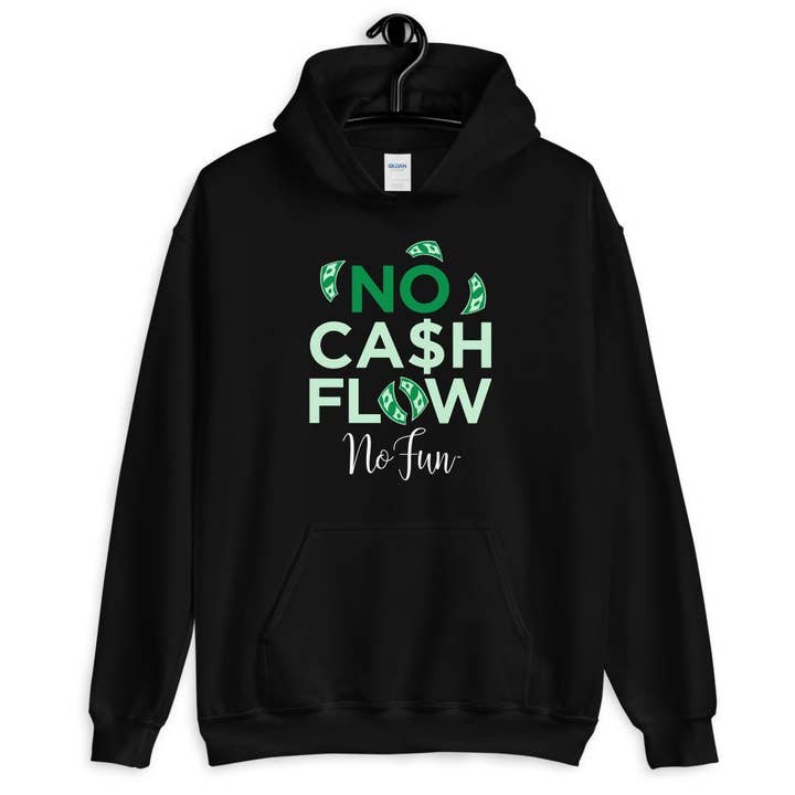 Geen Cashflow Geen Plezier, Stijl, Hoodie, Zwart voor wholesale door No Fun Company