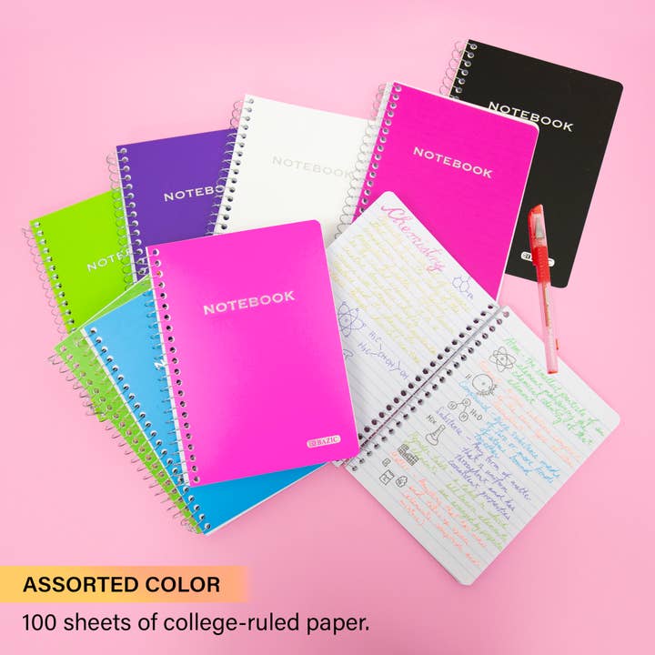 BAZIC Products - Wholesale Notebook - Notebook Spiral Poly Cover 5" X 7" 100 Ct.