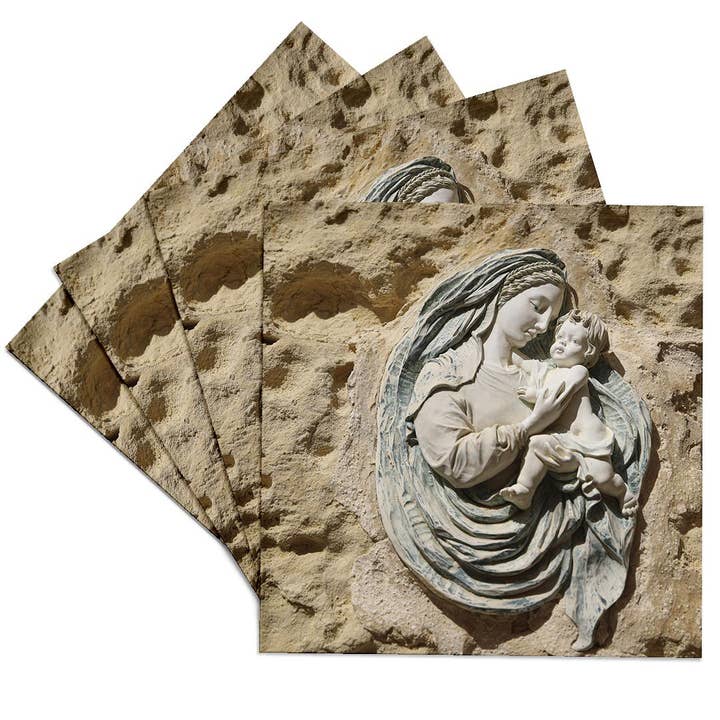 3dRose - Wholesale Coffee Mug - 3dRose, Valletta, Malta. Walled city, Mother and a child fresco on limestone., Coaster