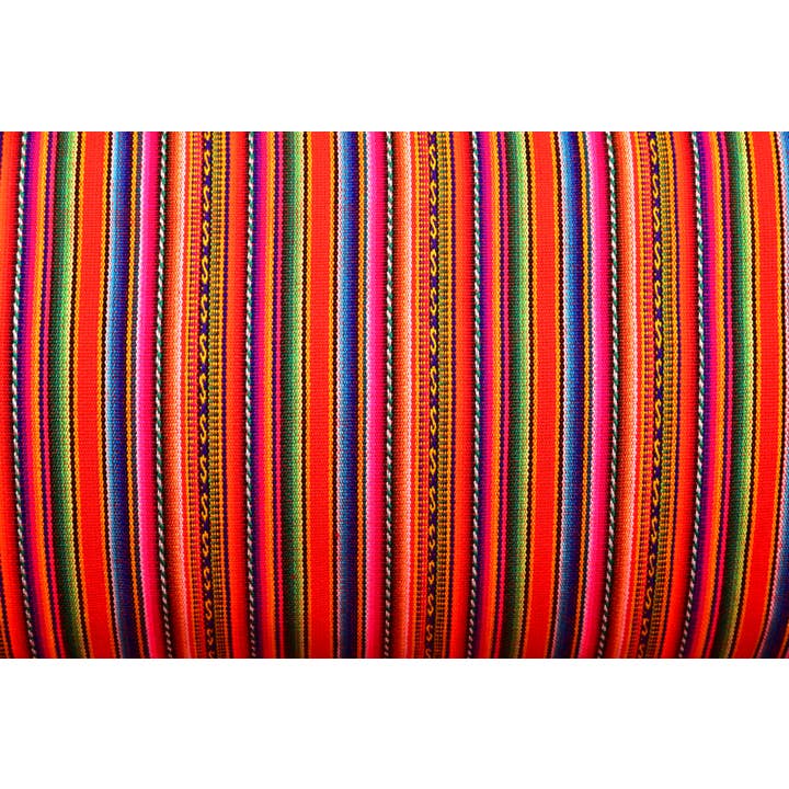 Sanyork Fair Trade - Wholesale Fabric - Red Peruvian Fabric 48'' Wide Yard Tribal Ethnic Stripy