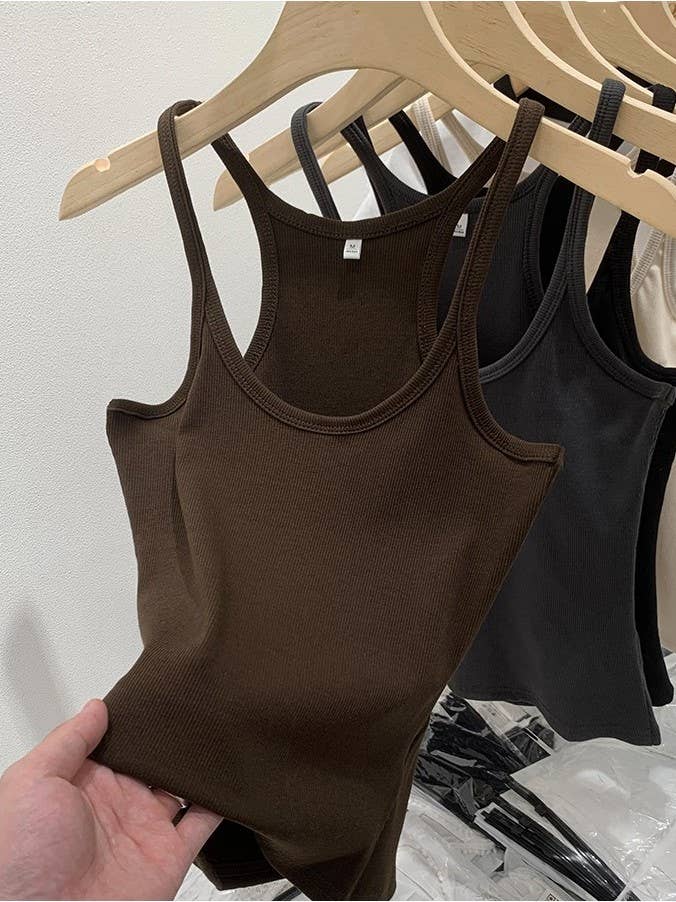 Rosa Clothing - Wholesale Tank Top - Women's - 2025 summer Basic daily rib fitted Racerback tank top2