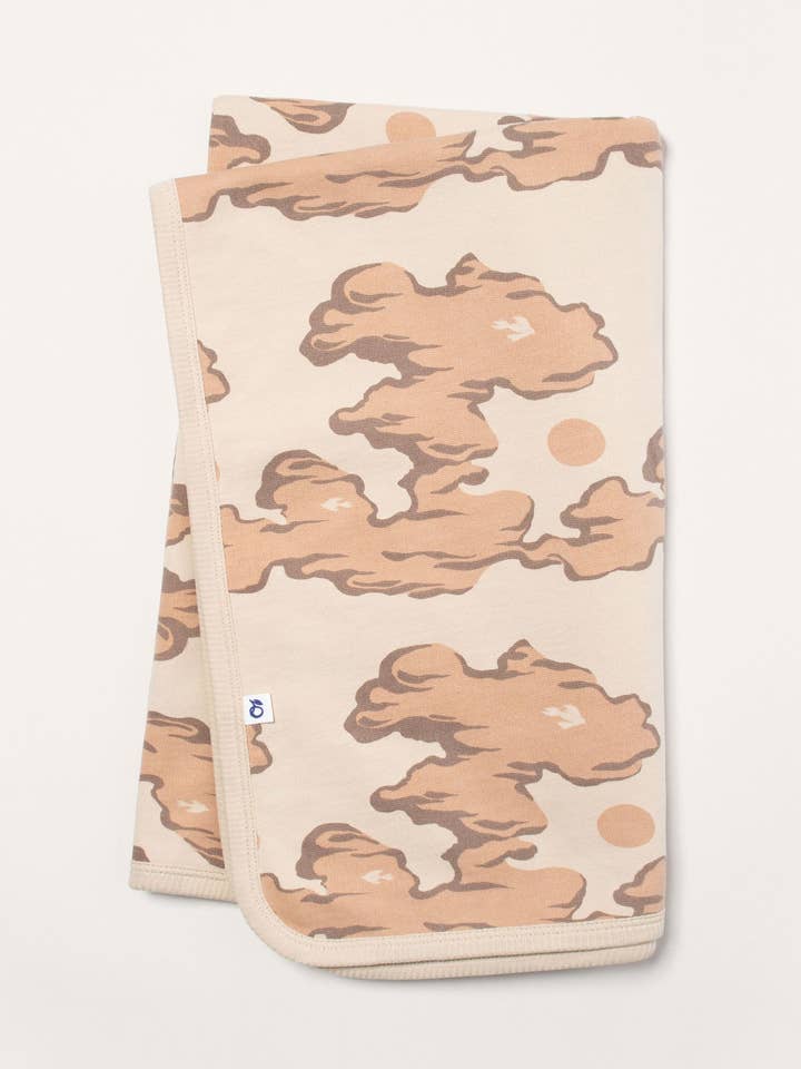 Organic Pima cotton baby blanket - pink clouds for wholesale by Granelito