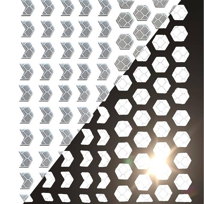 ReflecToes - Wholesale Sticker - Reflective Stickers 720 Hexagonal - Three Sheets - Silver Prismatic High Intensity Retro Reflective Decals