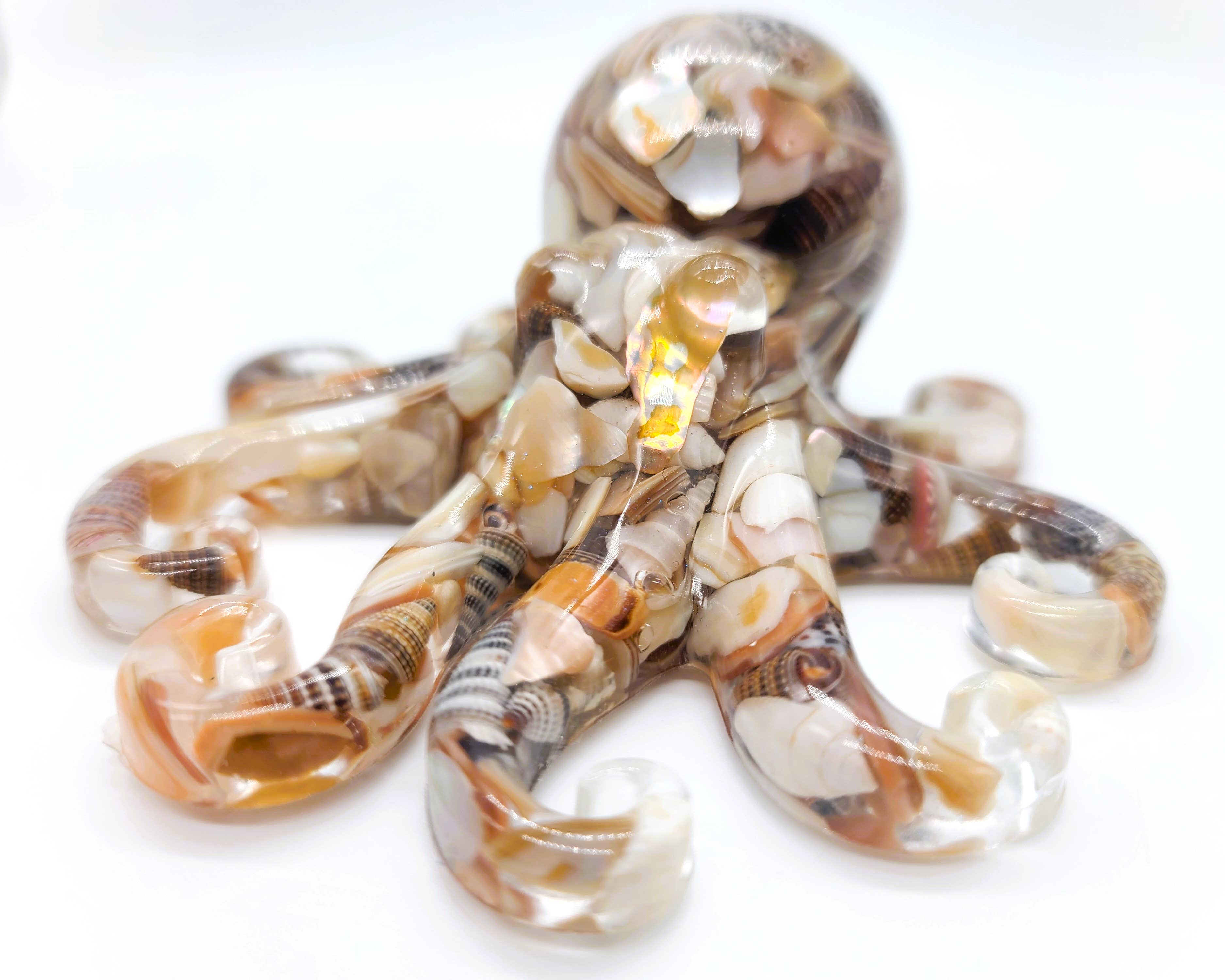 JEMS of the Sea – Engroshandel Pyntefigur – Kunst af harpiksblæksprutte - lavet med naturlige knuste og små muslingeskaller6