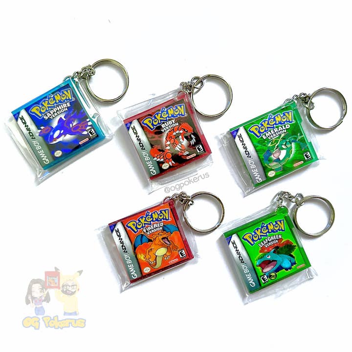 Retro Video Game Advance Box Art Novelty Keychains for wholesale by OGPokerus x Shop Me Senpai
