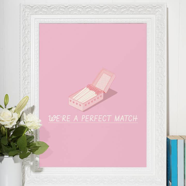 Impression murale « Were A Perfect Match » pour la Saint-Valentin pour la vente par WinsterCreations™