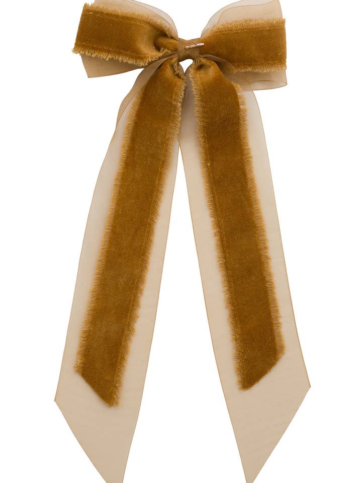 Primrose Princess Long Tail Bow Clip - Guld (Handgjord i USA!) för wholesale av Project 6 NY Kids