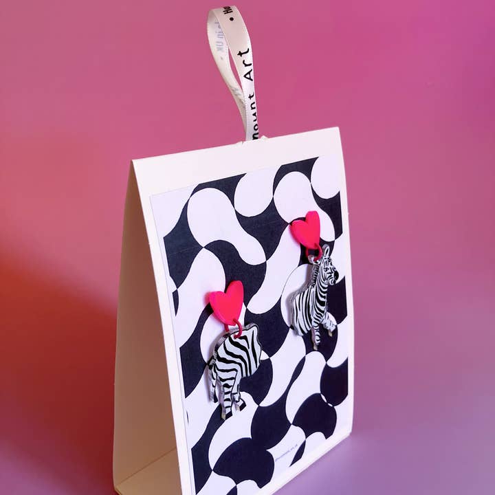 Westmount Art UK – Großhandel Ohrhänger – Halb und Halb Zebra - handgefertigte Ohrringe3