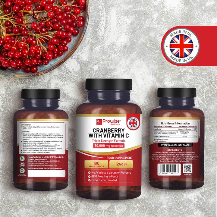 Prowise Healthcare - Wholesale Oral Supplement/Vitamin - Triple Strength Cranberry 30,000mg Added with Vitamin C