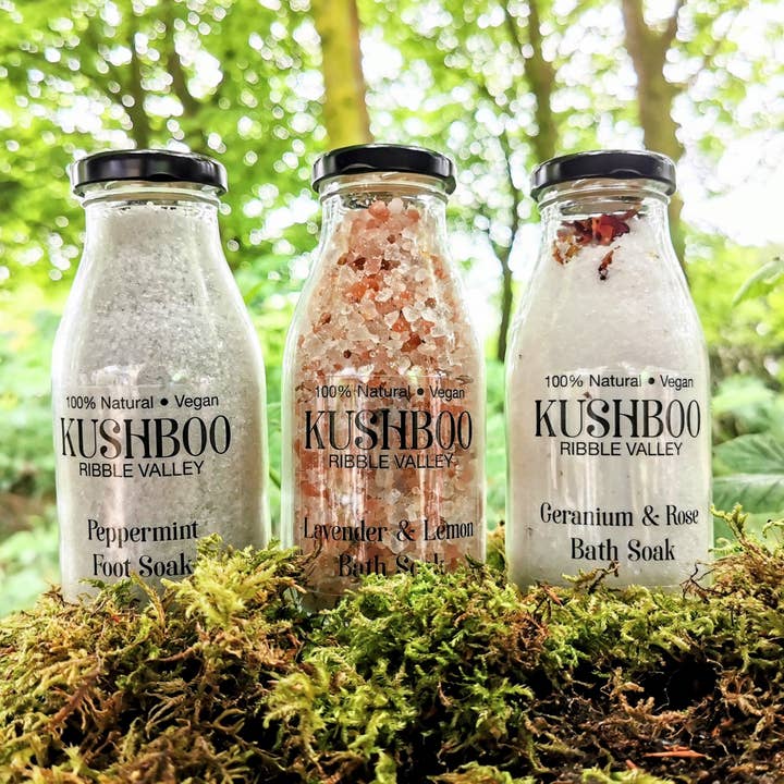 Peppermint Foot Soak - Melkfles (300 g) voor wholesale door Kushboo Soaps & Skincare