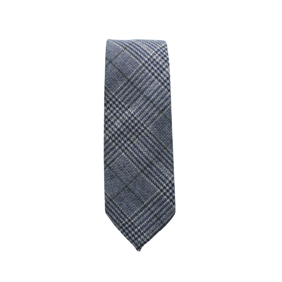 Tie Mood – wholesale Necktie – Men’s – Teagan Blue Plaid Wool Tie0