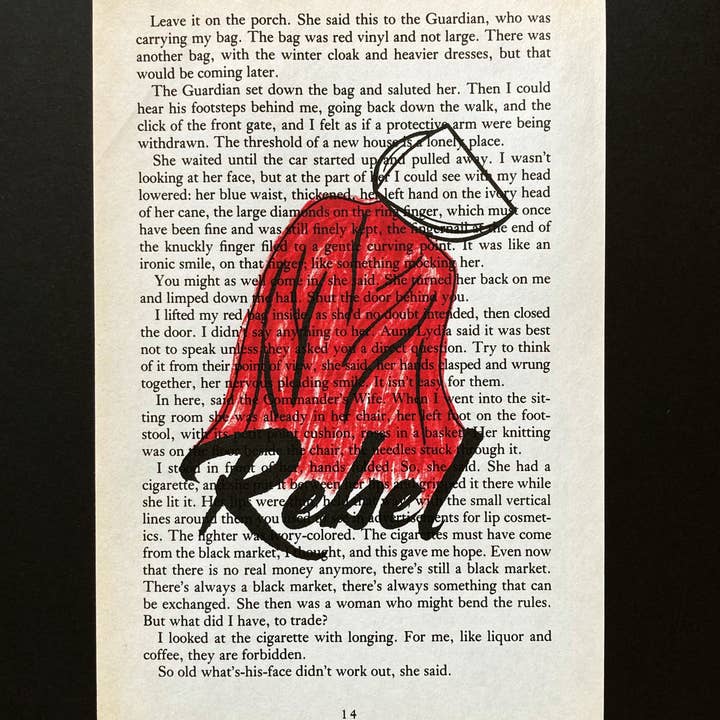 Book Page Art - Wholesale Kunstprint - Handmaid's Tale: Rebel1