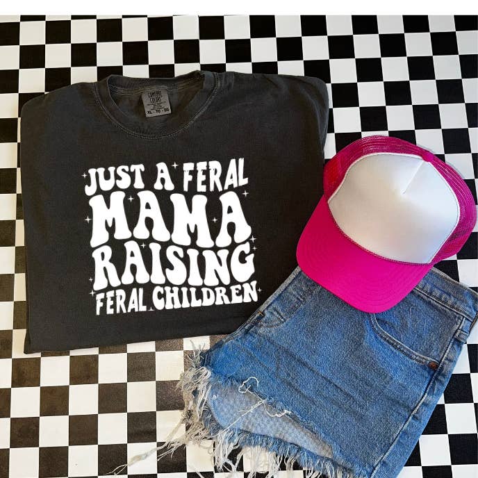 Feral Mama Graphic T-Shirt – Comfort Colors – Western Boho for wholesale by Hazel Laine Customs LLC