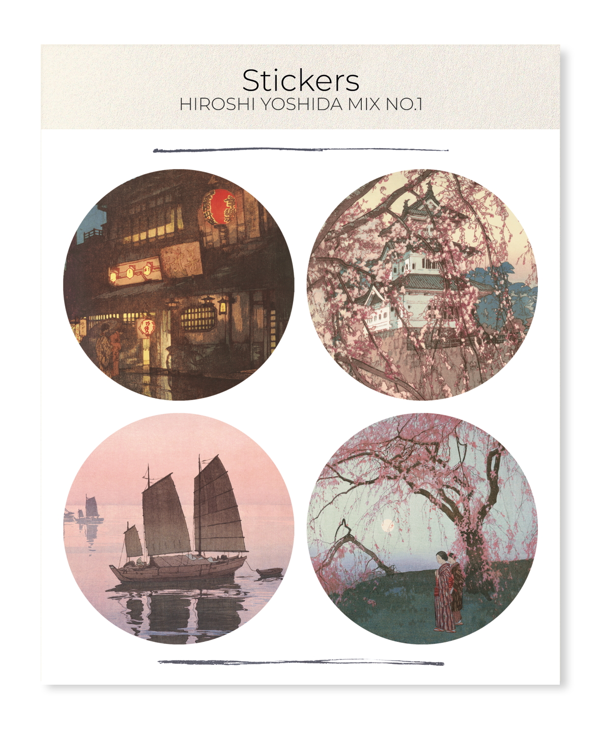 Ezen Trade – wholesale Sticker – HIROSHI YOSHIDA MIX NO.1: Japanese Sticker Set0