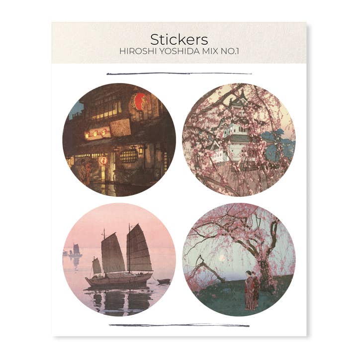 Ezen Trade – wholesale Sticker – HIROSHI YOSHIDA MIX NO.1: Japanese Sticker Set